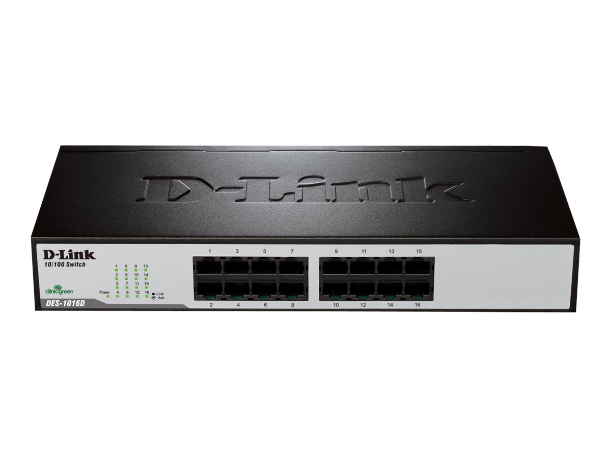 D-Link DES 1016D - switch - 16 ports - unmanaged - rack-mountable