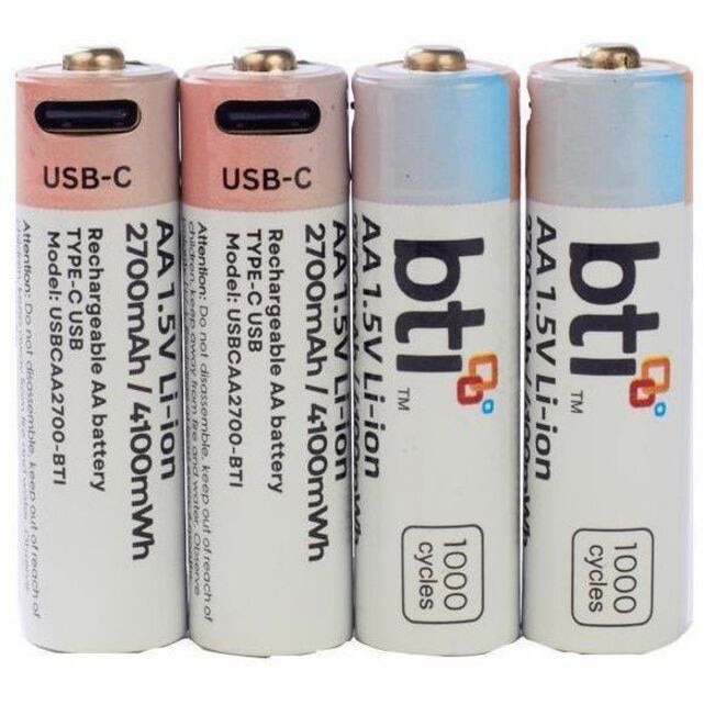 BTI USBCAA2700-BTI 1.5V LI-ION 2700MAH 4100mWH USB-C PORT RECHARGEABLE BATT