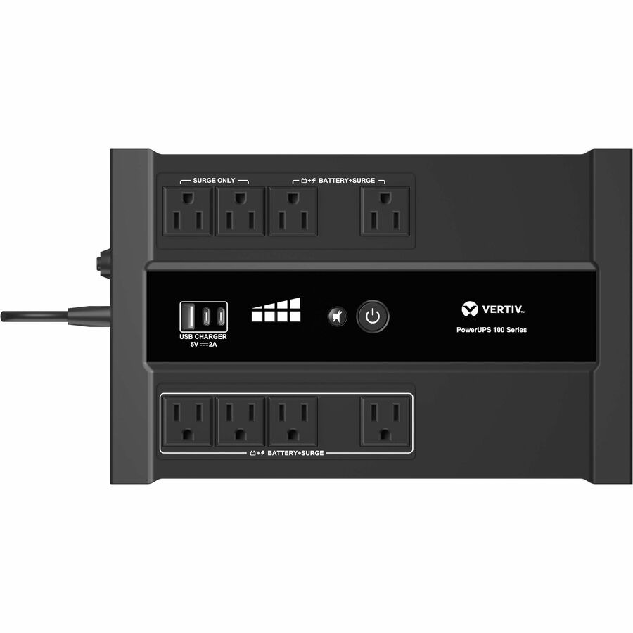 Vertiv PowerUPS 100 Standby VRLA UPS PST6-700LVMT, 700VA/425W, 120V, USB Ch