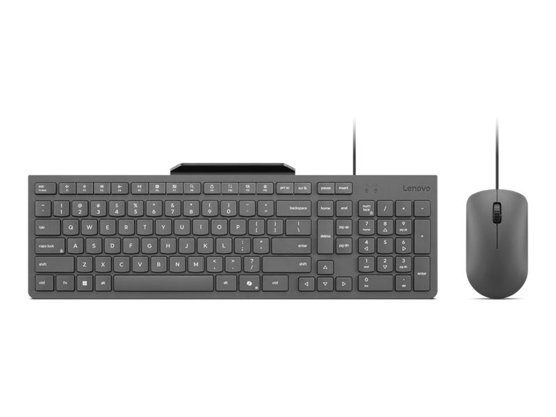 Lenovo 310 - keyboard and mouse set - with phone holder - QWERTY - US Engli