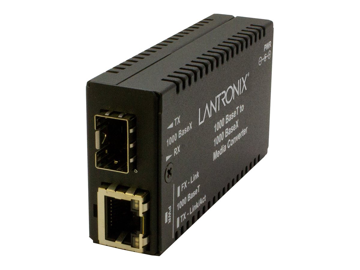 Lantronix M/GE-T Series - fiber media converter - 1GbE - TAA Compliant