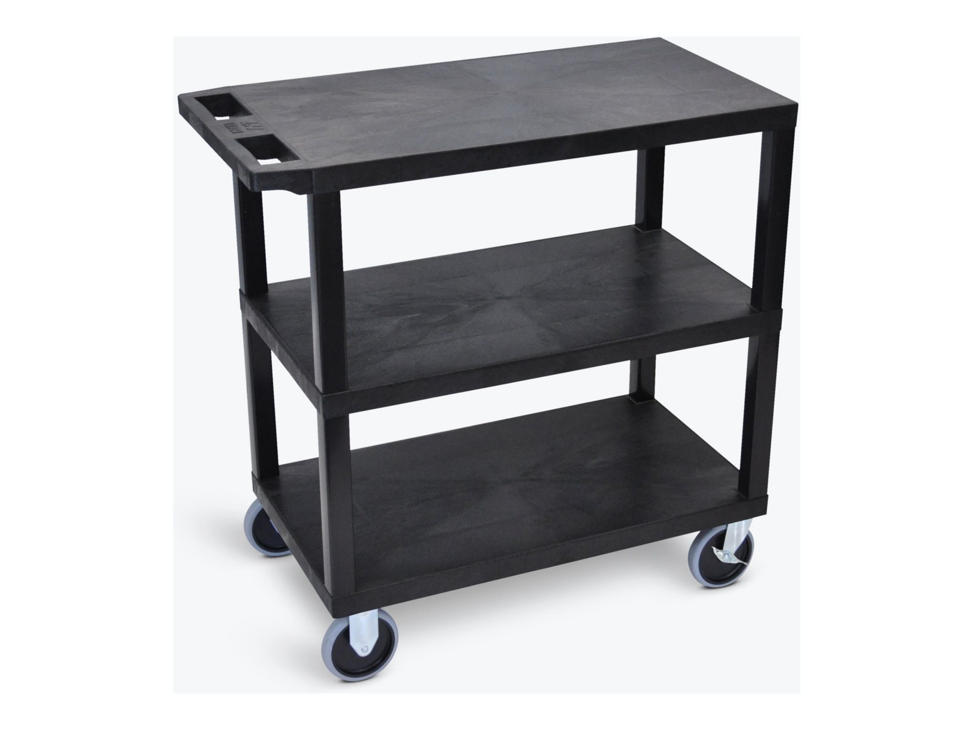 Luxor Tuffy XL - utility cart - 3 shelves - 3 tiers - black