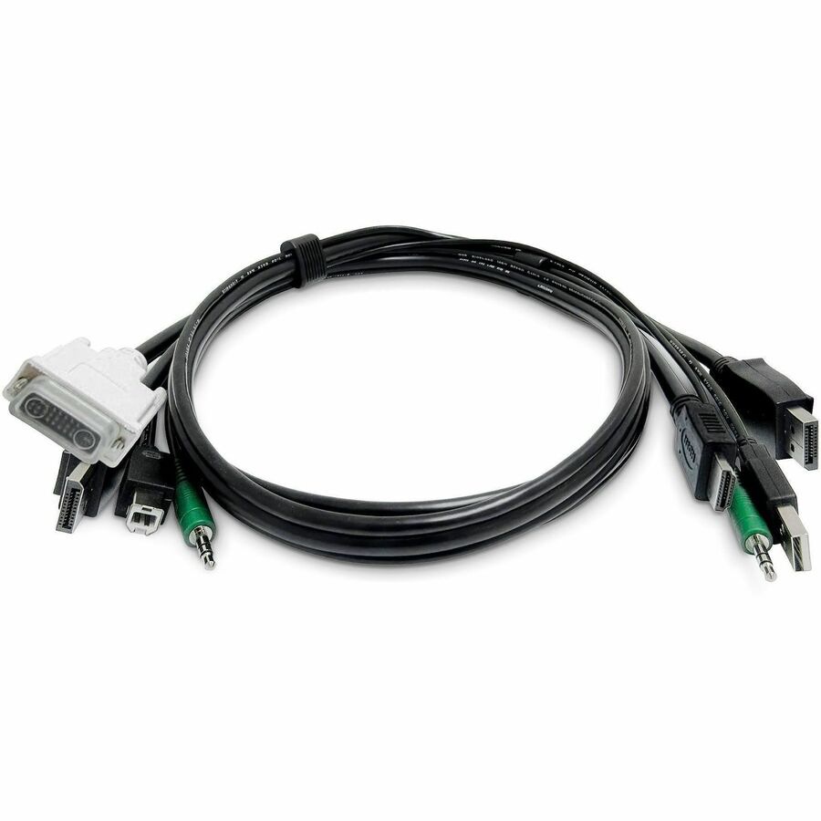 StarTech 6ft/1.8m Dual-Display KVM Cable, HDMI and DP to DVI and DP, USB 2.