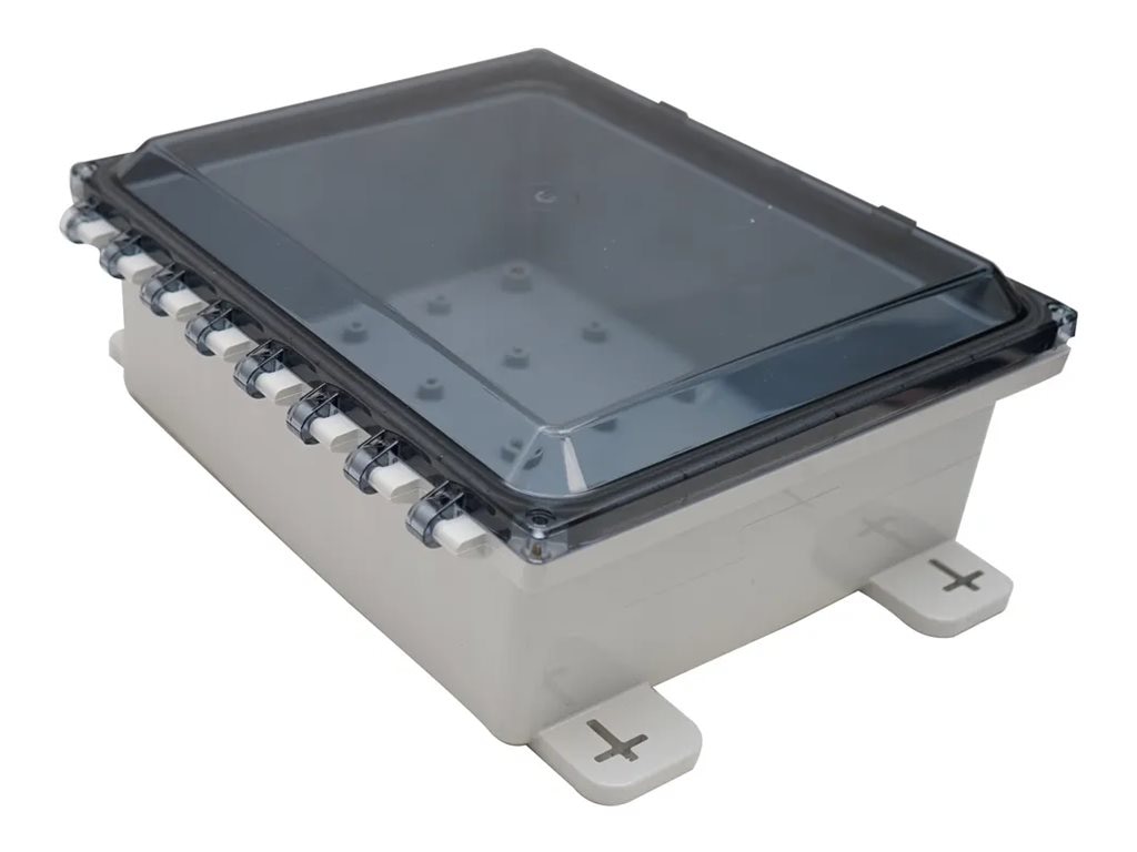 AccelTex Solutions network device enclosure - low profile, with clear door,
