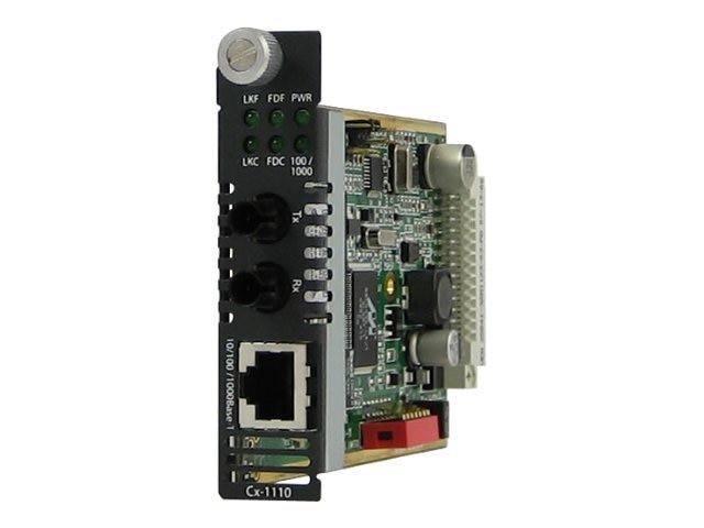 Perle C-1110-S2ST10 - fiber media converter - 10Mb LAN, 100Mb LAN, 1GbE