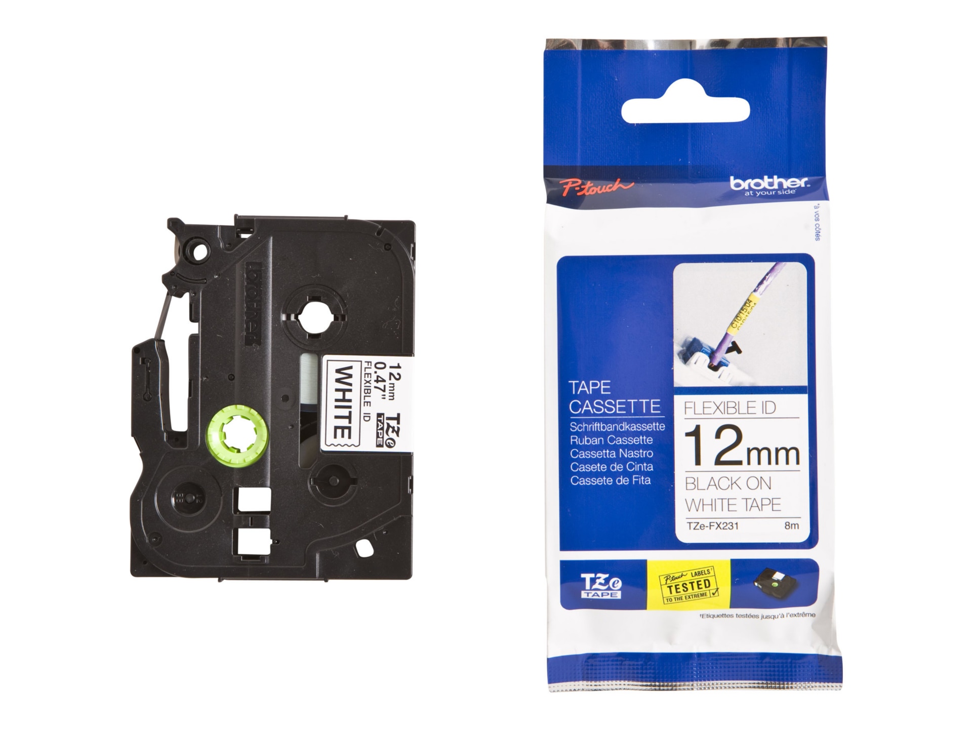 Brother TZe-FX231 - flexible ID tape - laminated - 1 cassette(s) - Roll (1.
