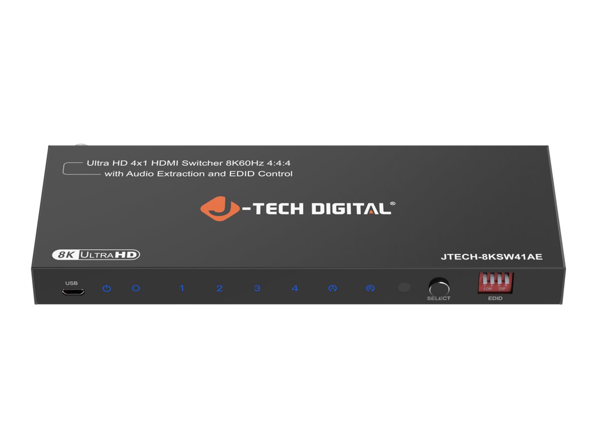 J-Tech Digital JTECH-8KSW41AE - video/audio switch - 8k60hz, 4-in-1, with a
