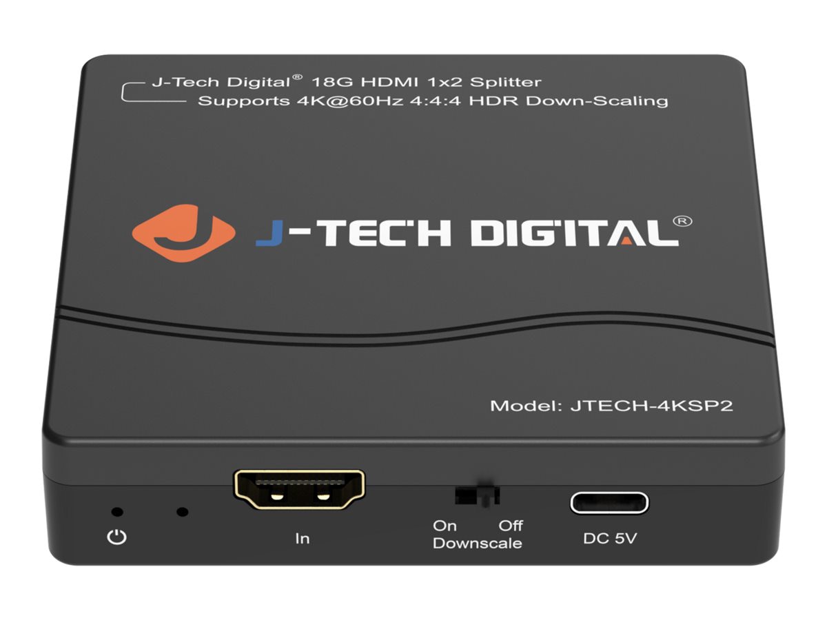 J-Tech Digital JTECH-4KSP2 - video/audio splitter - 2 ports
