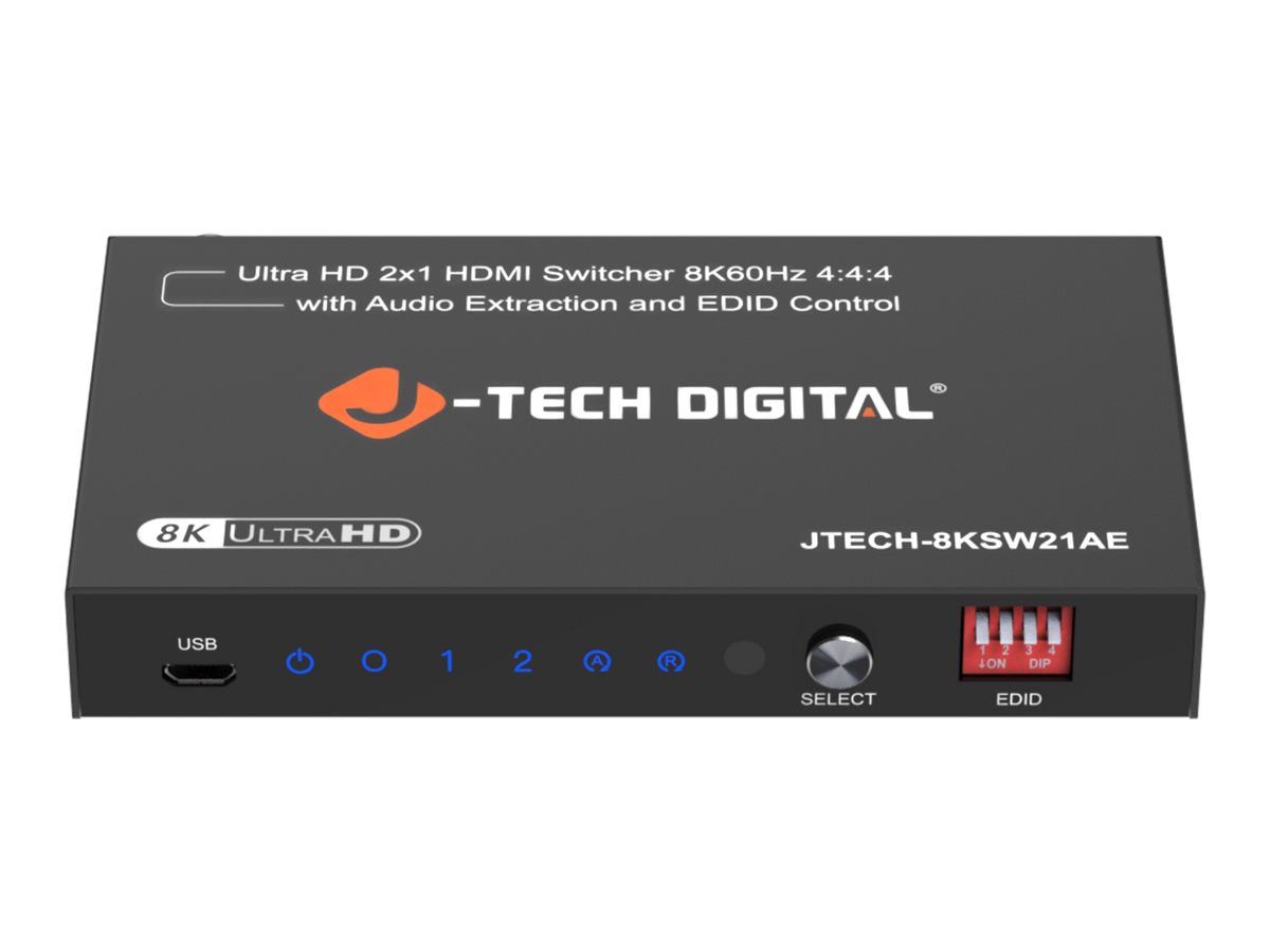 J-Tech Digital JTECH-8KSW21AE - video/audio switch - 8K 60 Hz HDMI, 2-In-1