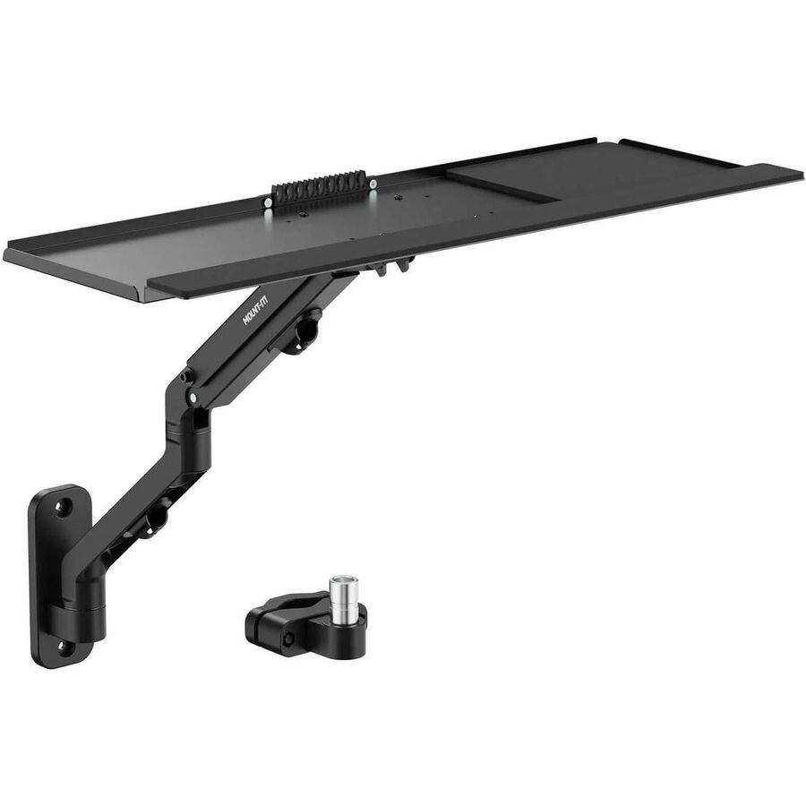 Mount-It! Keyboard Wall Mount with Pole Option, Adjustable Keyboard and Mouse Tray with Spring Arm, Full Motion Swivel