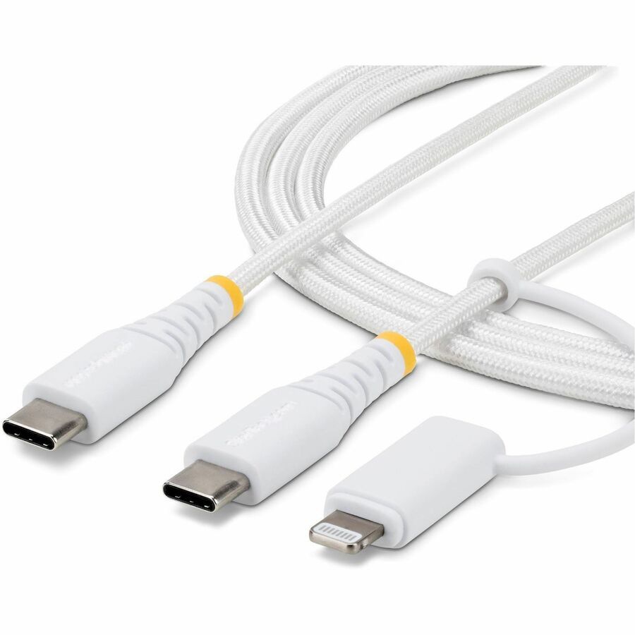StarTech 2m (6.6ft) 2-in-1 USB-C Charging Cable with Lightning Adapter, 30W