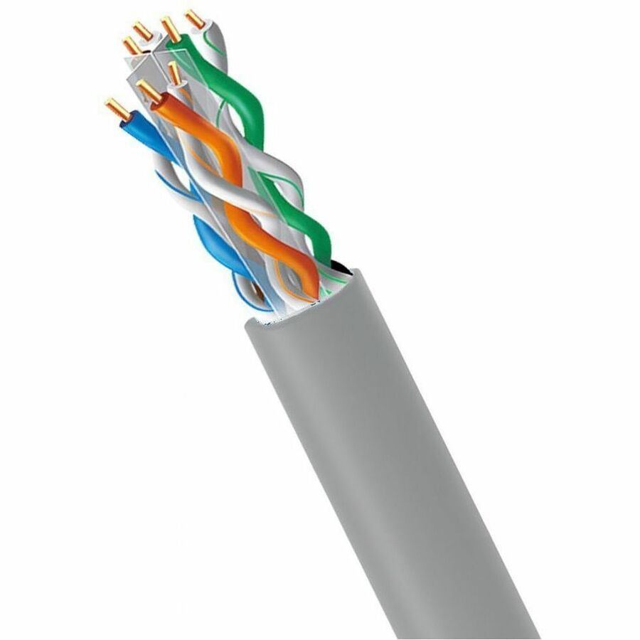 4XEM 1000ft CAT6A Pure Copper Riser Bulk Ethernet Cable - Gray, 23 AWG Solid, CMR Rated, 500MHz