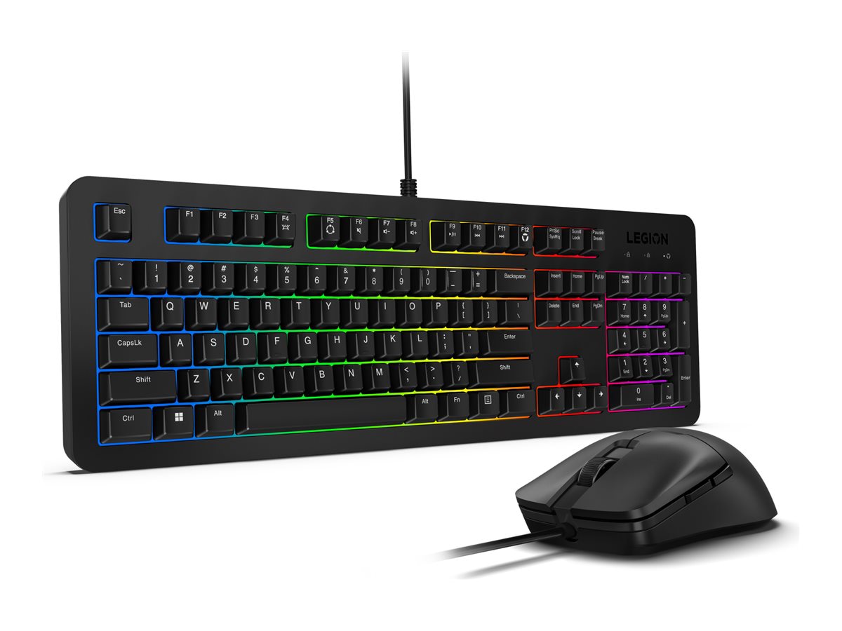 Lenovo Legion KM300 RGB - keyboard and mouse set - gaming full size - QWERT