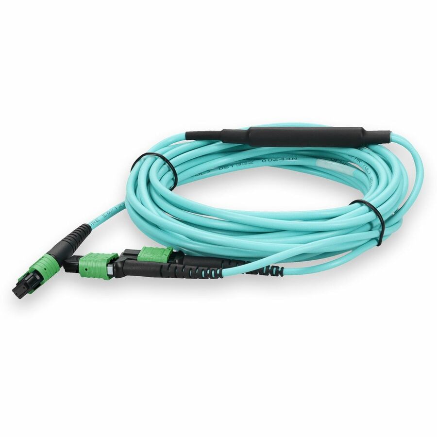 Proline Mellanox Compatible 5m MPO-8/APC to 2xMPO/APC Aqua OM4 LSZH 8-Strand Fiber Patch Cable