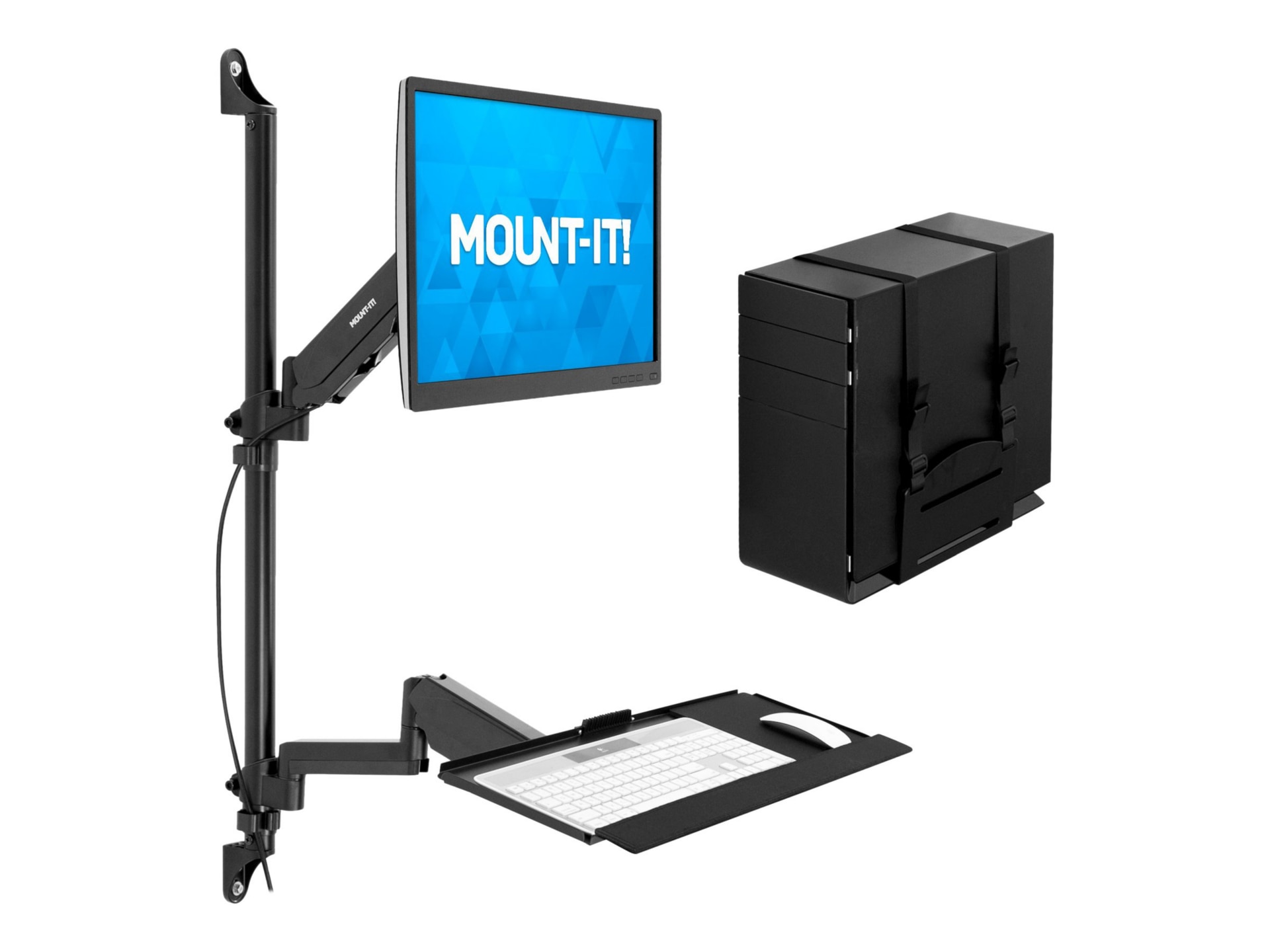 Mount-It! mounting kit - full-motion - for LCD display / keyboard / mouse / CPU