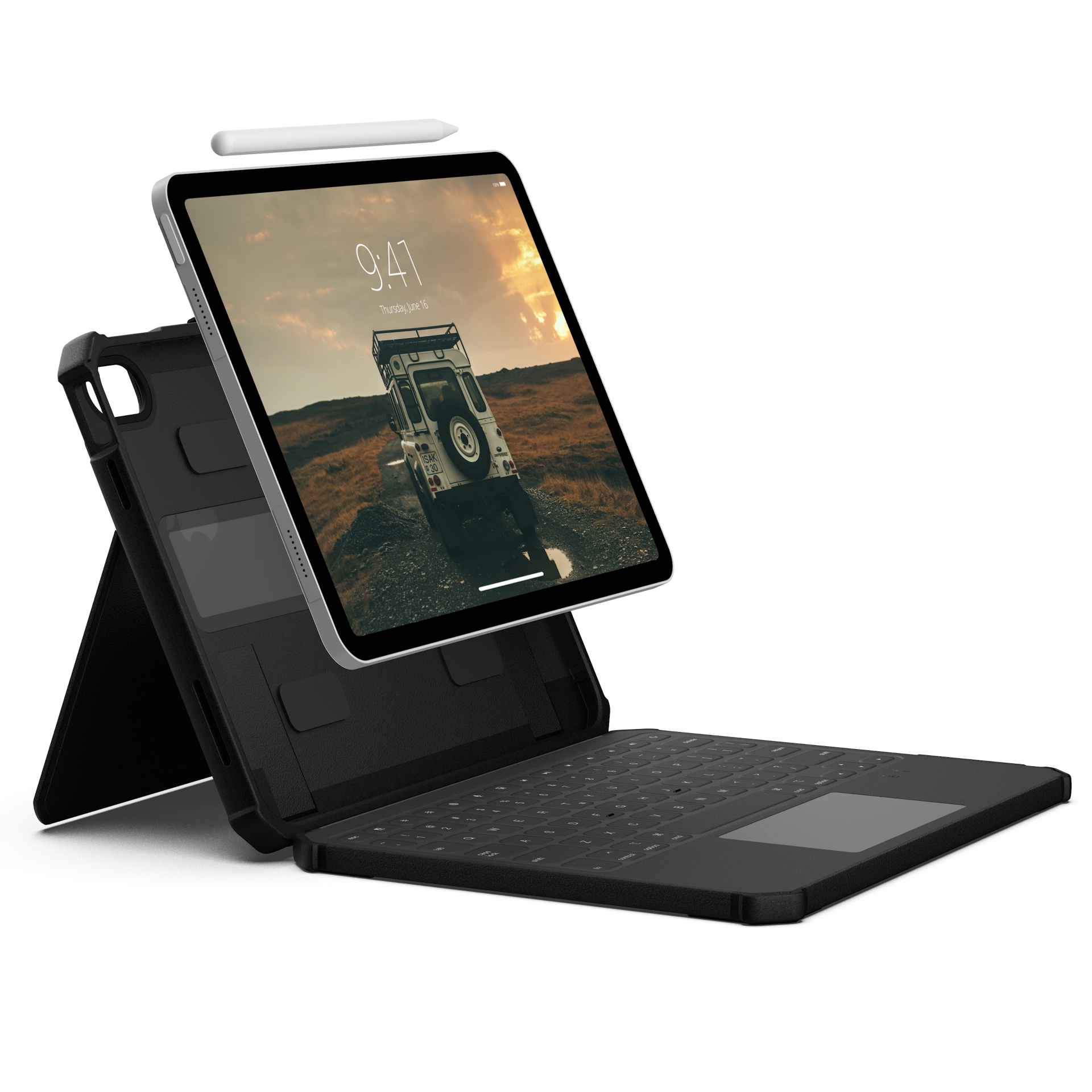 UAG Rugged USB-C Keyboard iPad Air 11" (M3, 7th Gen, 2025) Folio Case - Bla