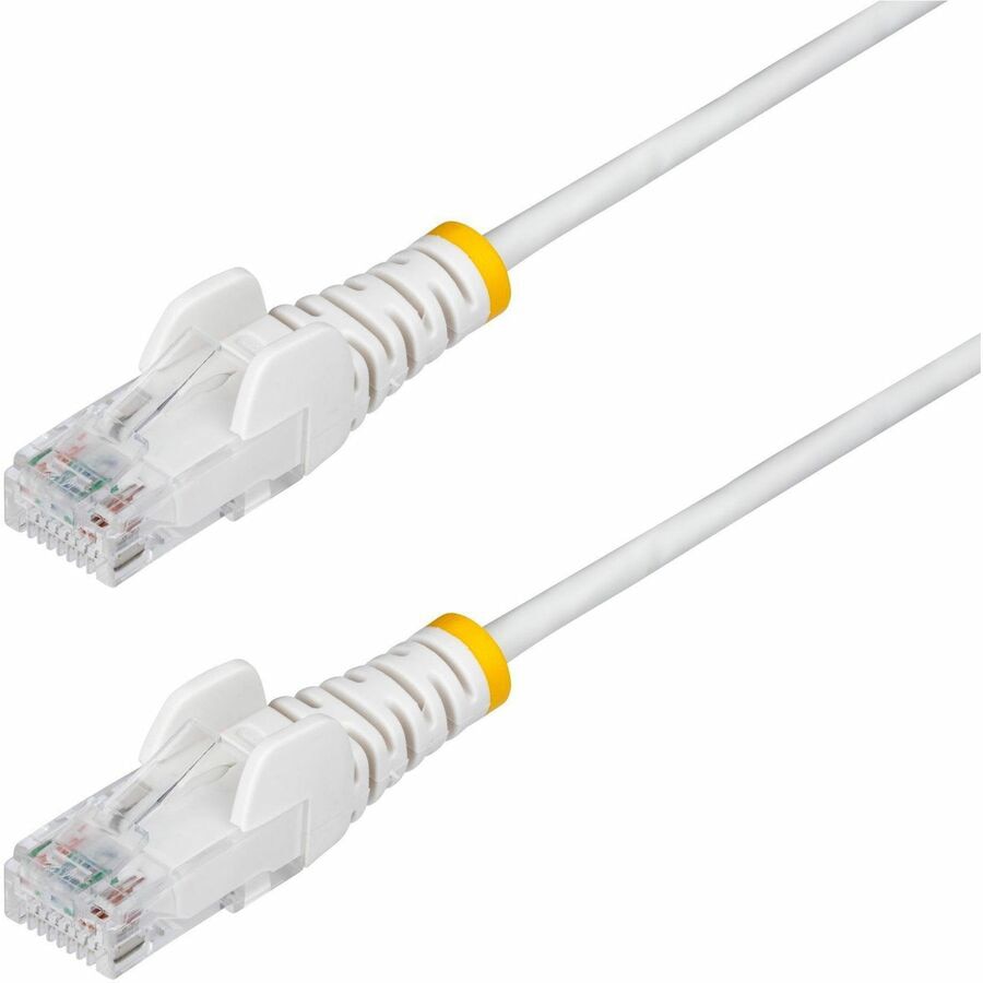 StarTech 9in White Slim CAT6 Ethernet Cable, Snagless RJ45, LSZH, 28AWG Bar