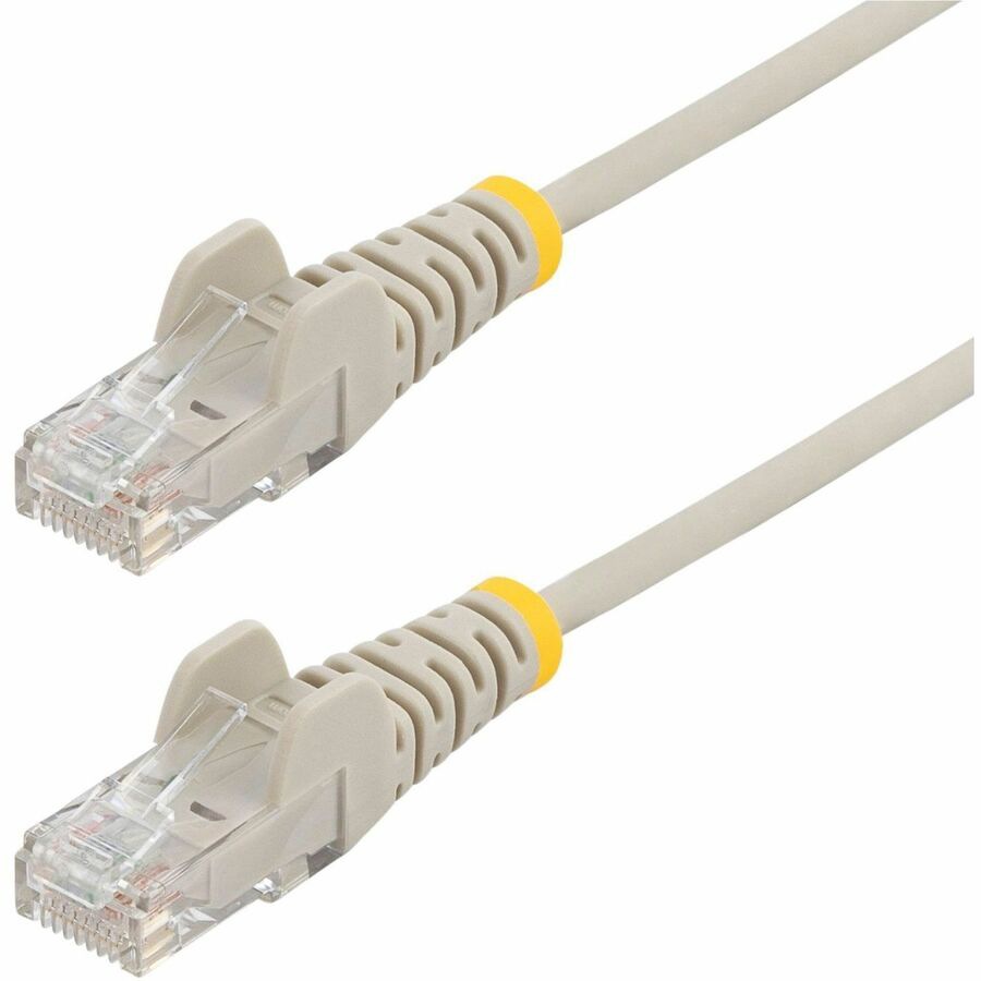 StarTech 9in Gray Slim CAT6 Ethernet Cable, Snagless RJ45, LSZH, 28AWG Bare