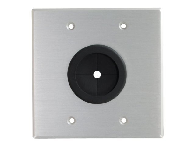 C2G 1.5in Grommet Cable Pass Through Double Gang Wall Plate - Brushed Alumi