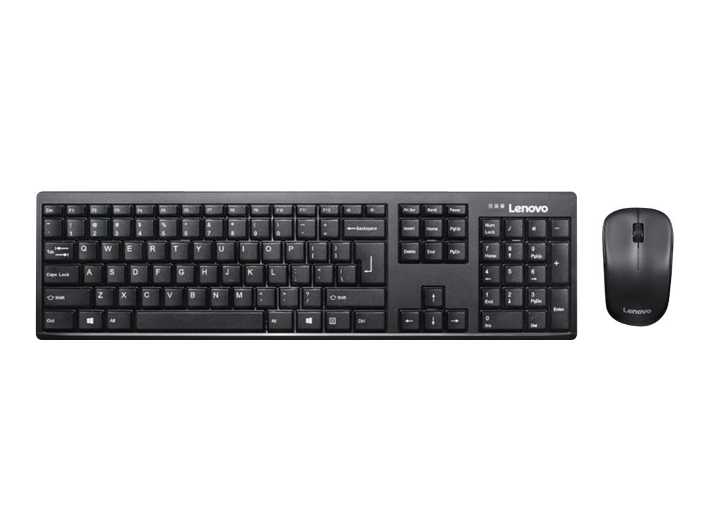 Lenovo 100 Wireless Combo - keyboard and mouse set - USB-A - QWERTY - US En