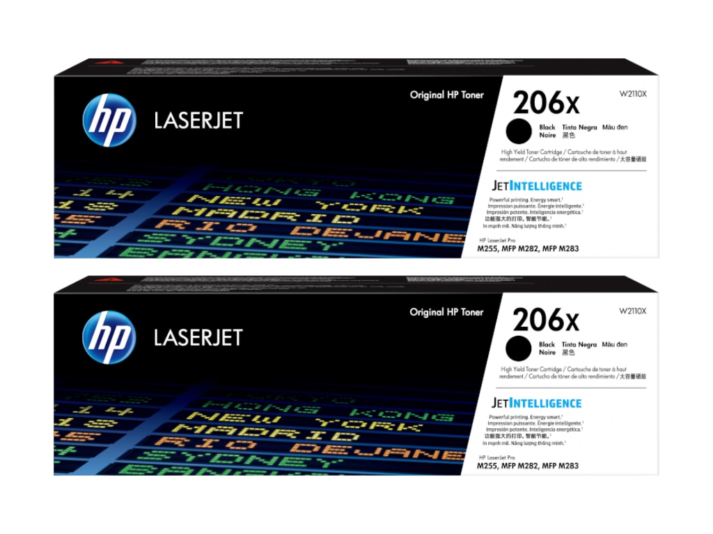 HP 206X High-Yield Black Toner Cartridge 2-Pack