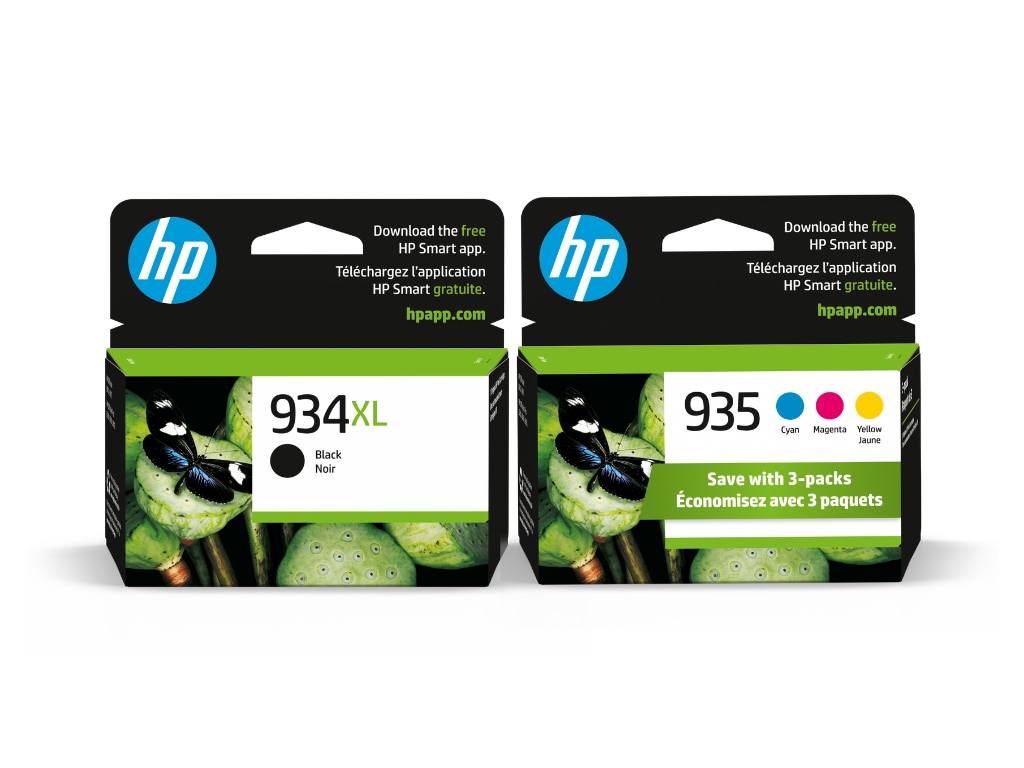 HP 934XL/935 Black High Yield and Cyan/Magenta/Yellow Standard Yield Ink Cartridge, 4/Pack