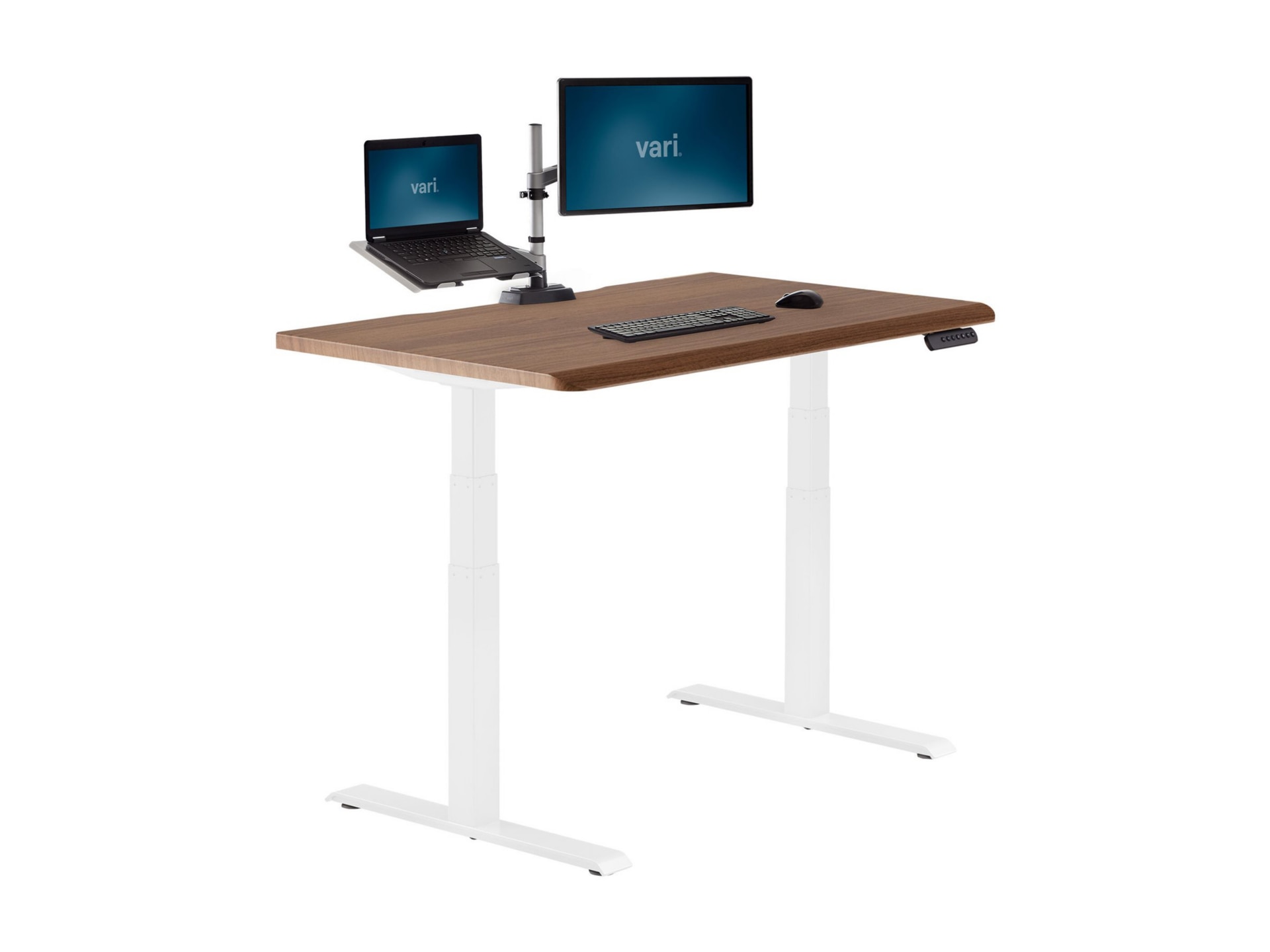 Vari ComfortEdge - sit/standing desk - rectangular - walnut