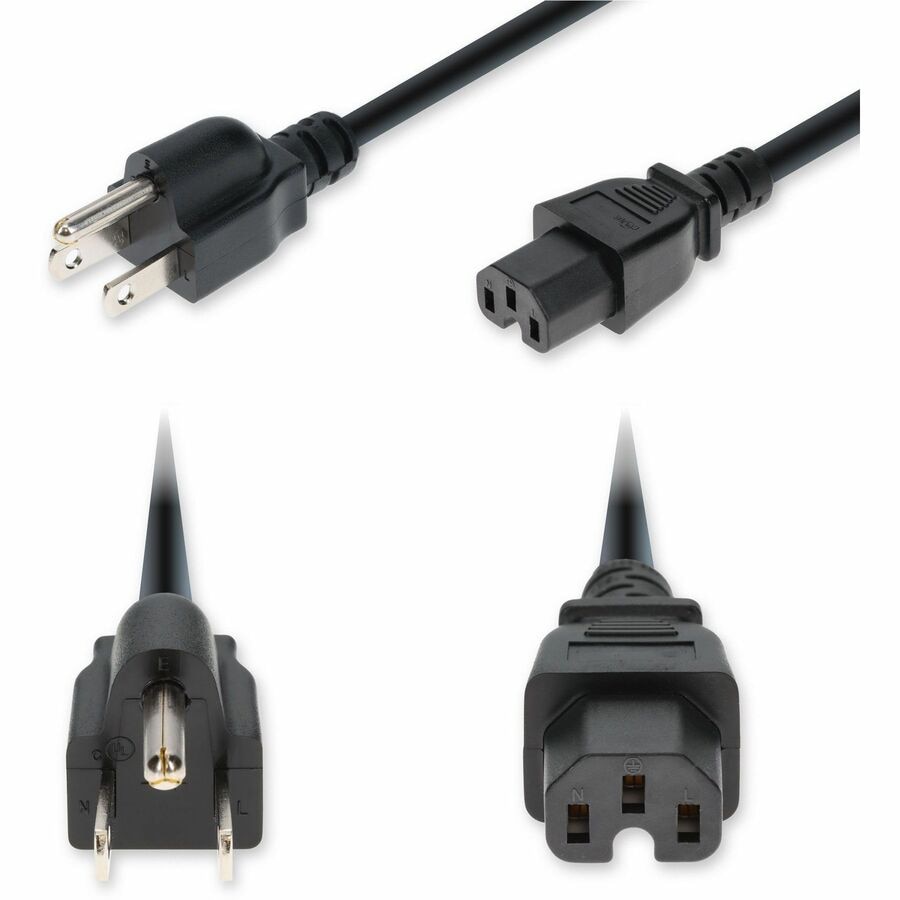 Proline 2ft NEMA 5-15P Male to C15 Female Standard Commercial 14 AWG 125V a