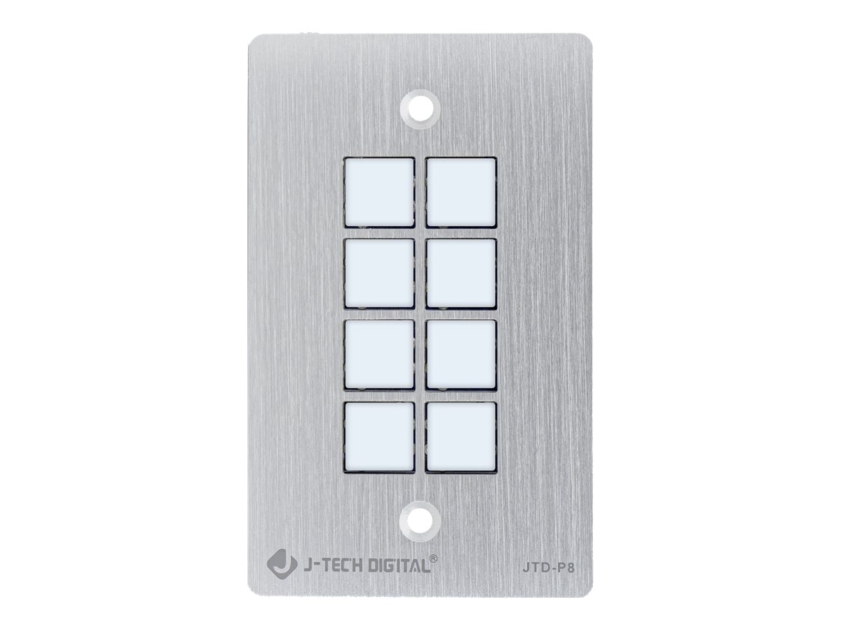 J-Tech Digital JTD-P8 - control panel - wall plate, 8 button - white