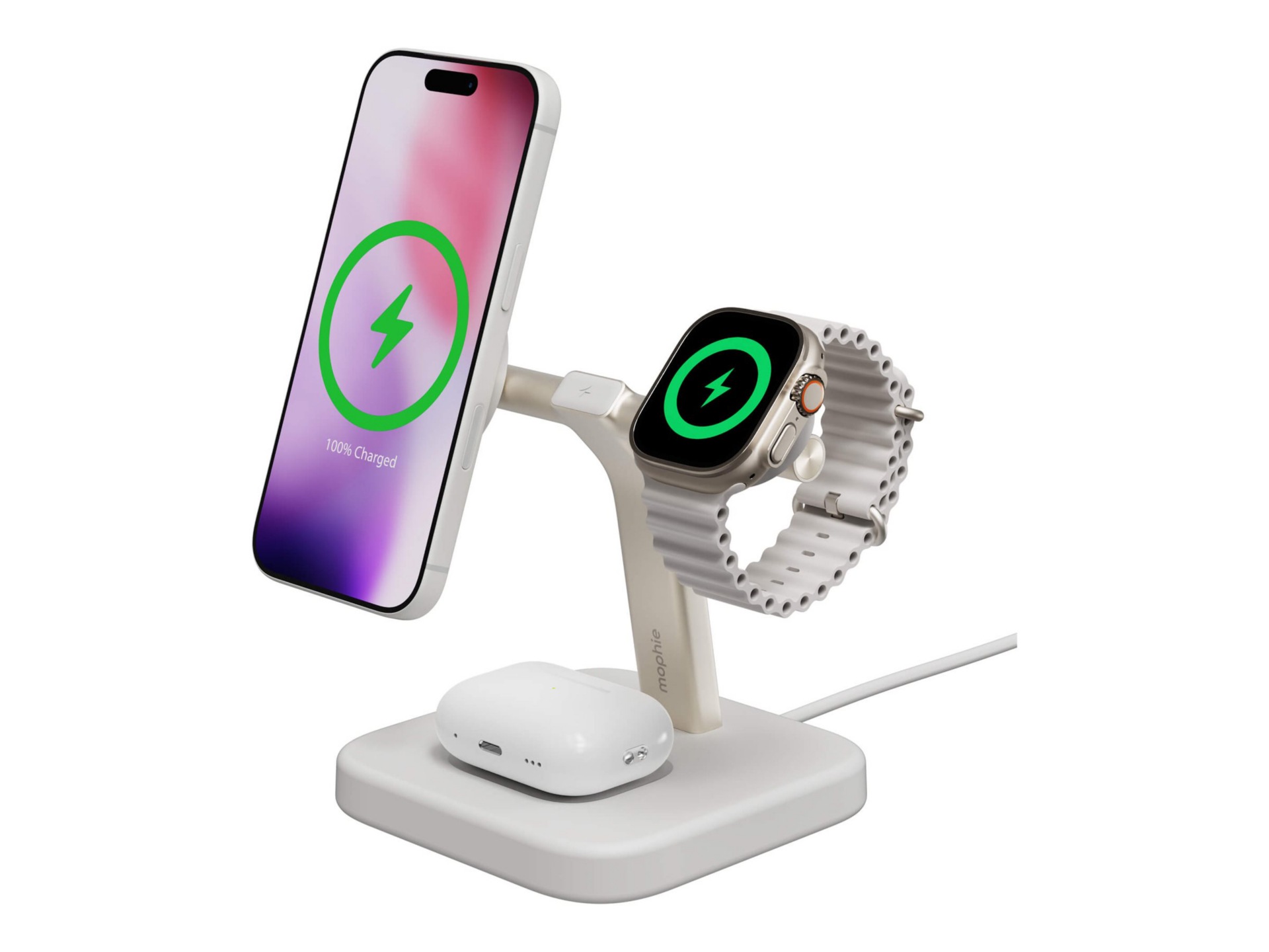 mophie wireless charging stand - 3-in-1, Qi2 - 15 watt