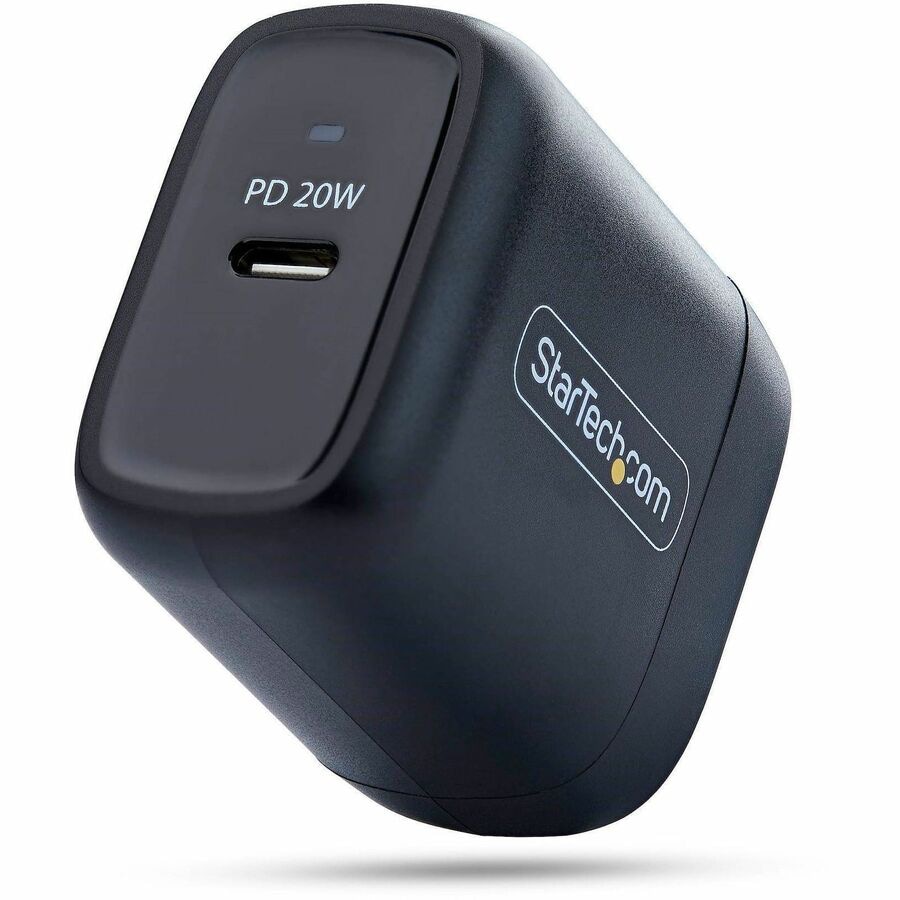 StarTech 20W USB-C Wall Charger, Portable Charger with USB Power Delivery F