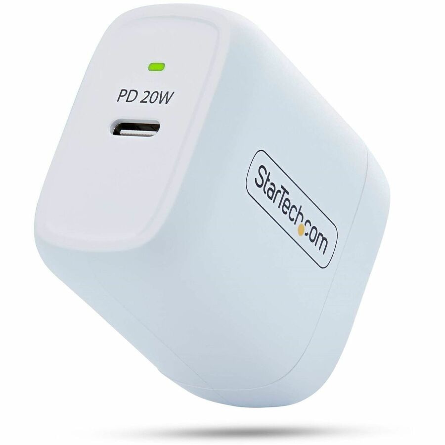 StarTech 20W USB-C Wall Charger, Portable Charger with USB Power Delivery F