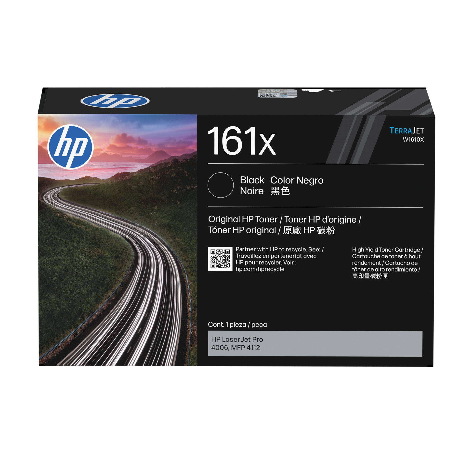 HP 161X Original High Yield Laser Toner Cartridge - Black - 1 Pack
