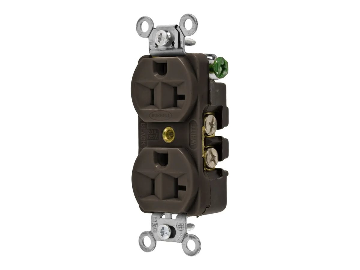 Hubbell Wiring Device-Kellems Heavy Duty - power socket mechanism - 2 power sockets - brown