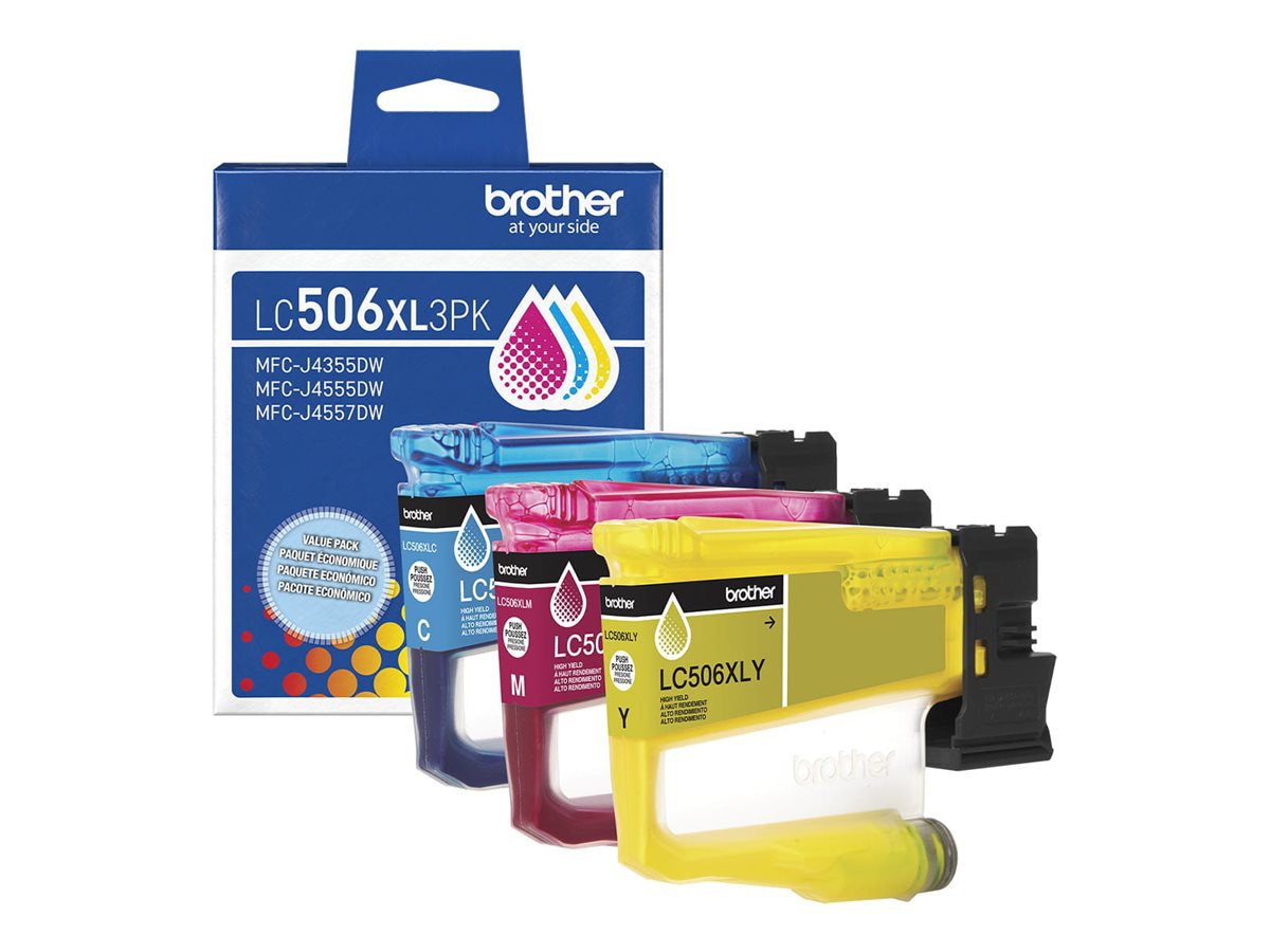 Brother LC506XL3PK - 3-pack - High Yield - yellow, cyan, magenta - original