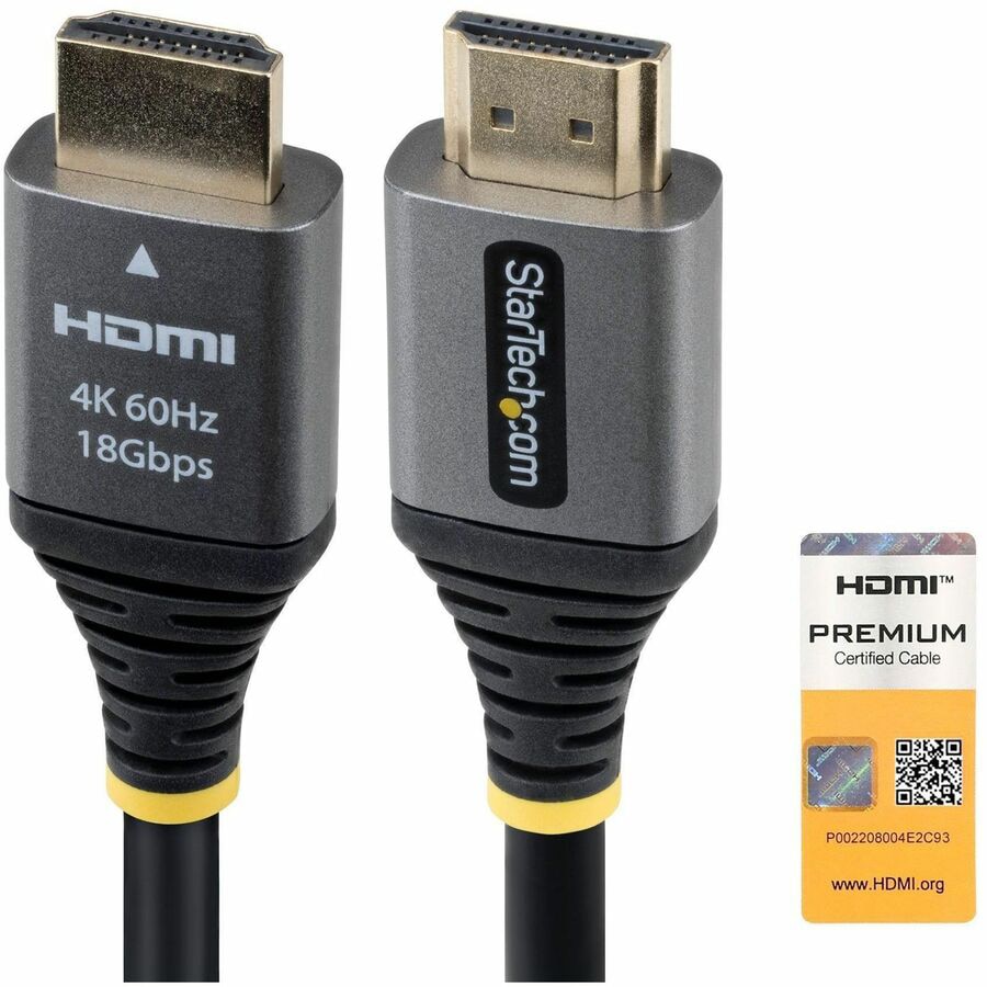 StarTech 1ft (30cm) Premium Certified High Speed HDMI Cable, 4K 60Hz/1440p