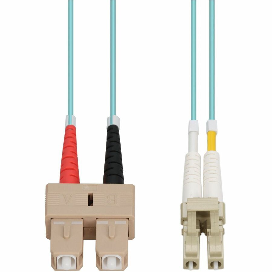 Proline 25m SC to LC Aqua OM4 Duplex OFNR (Riser-Rated) TAA Fiber Patch Cab