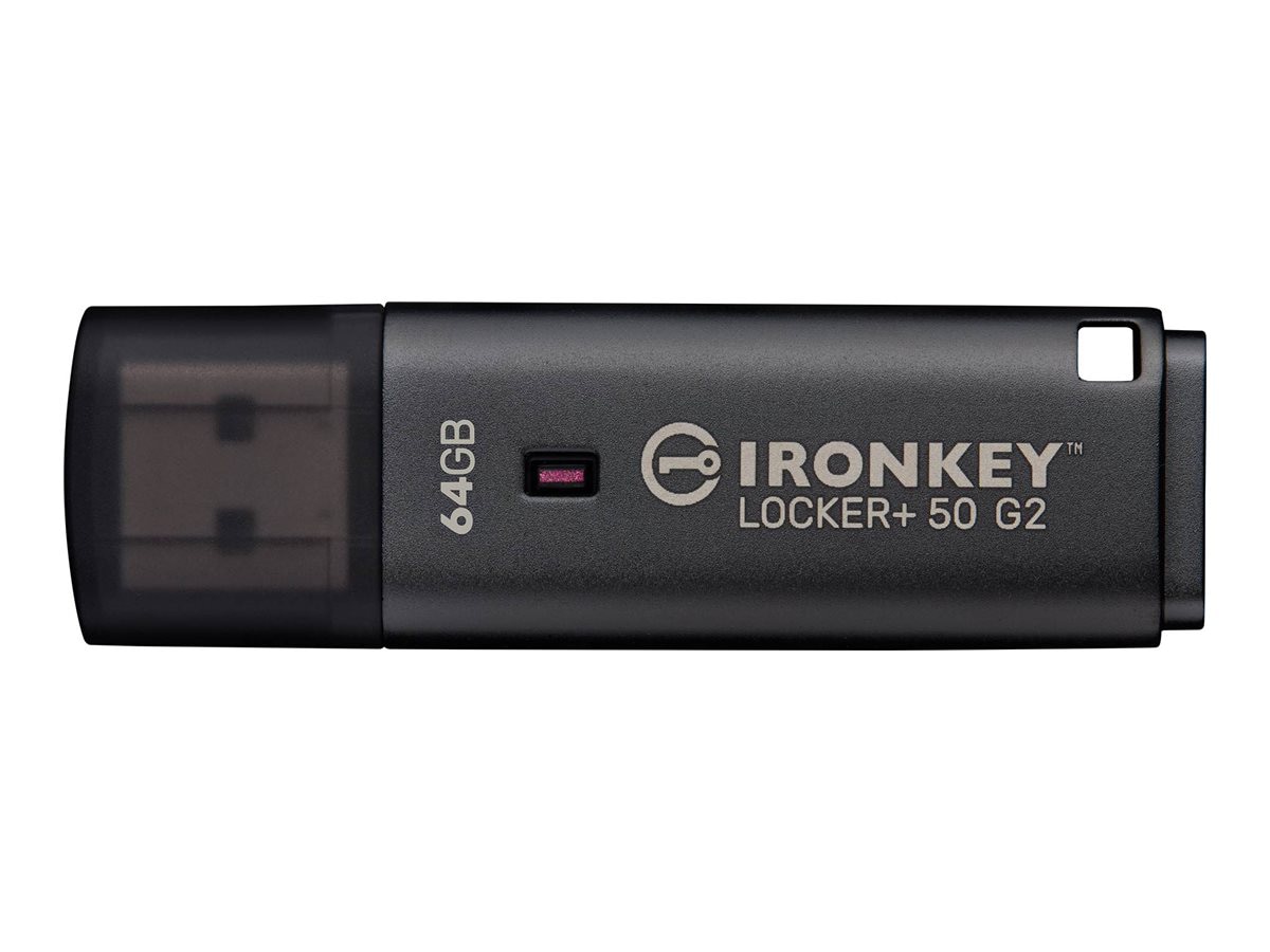 Kingston IronKey Locker+ 50 G2 - USB flash drive - 64 GB - TAA Compliant
