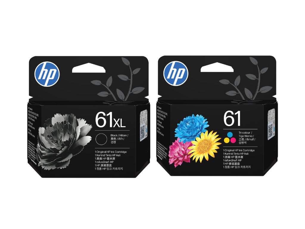 HP 61XL/61 Black HY + Tri-Color SY Ink Cartridge, 2/Pack