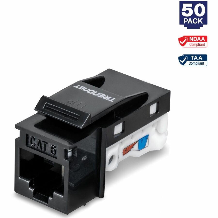 TRENDnet Cat6 RJ45 Keystone Jack 50-Pack Bundle, Compatible With Cat5,Cat5e