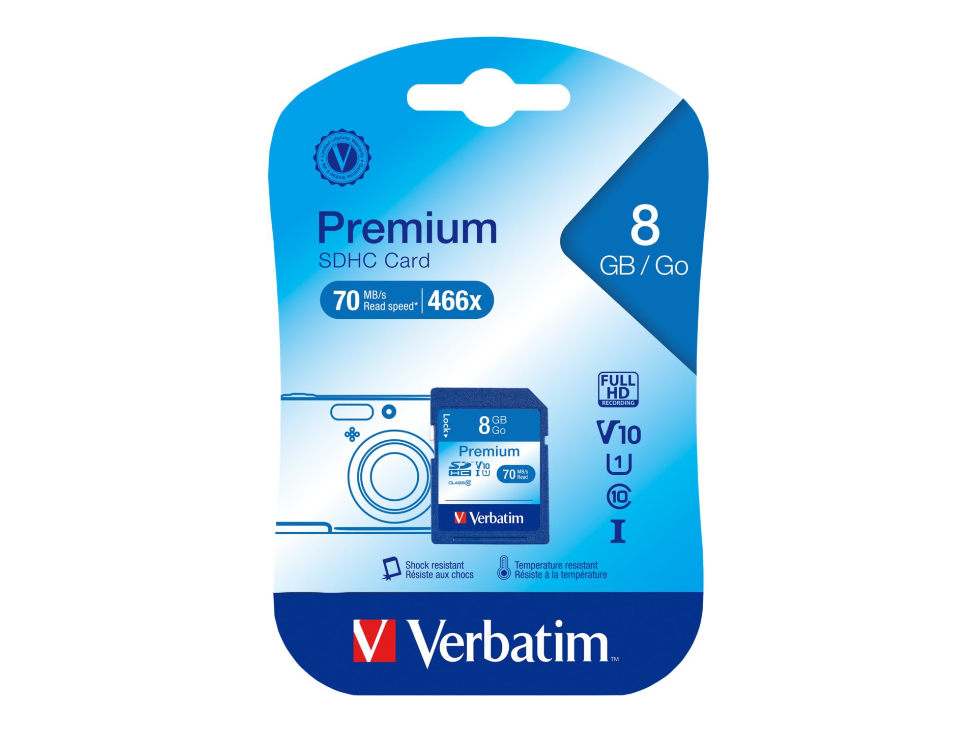 Verbatim Premium - flash memory card - 8 GB - SDHC