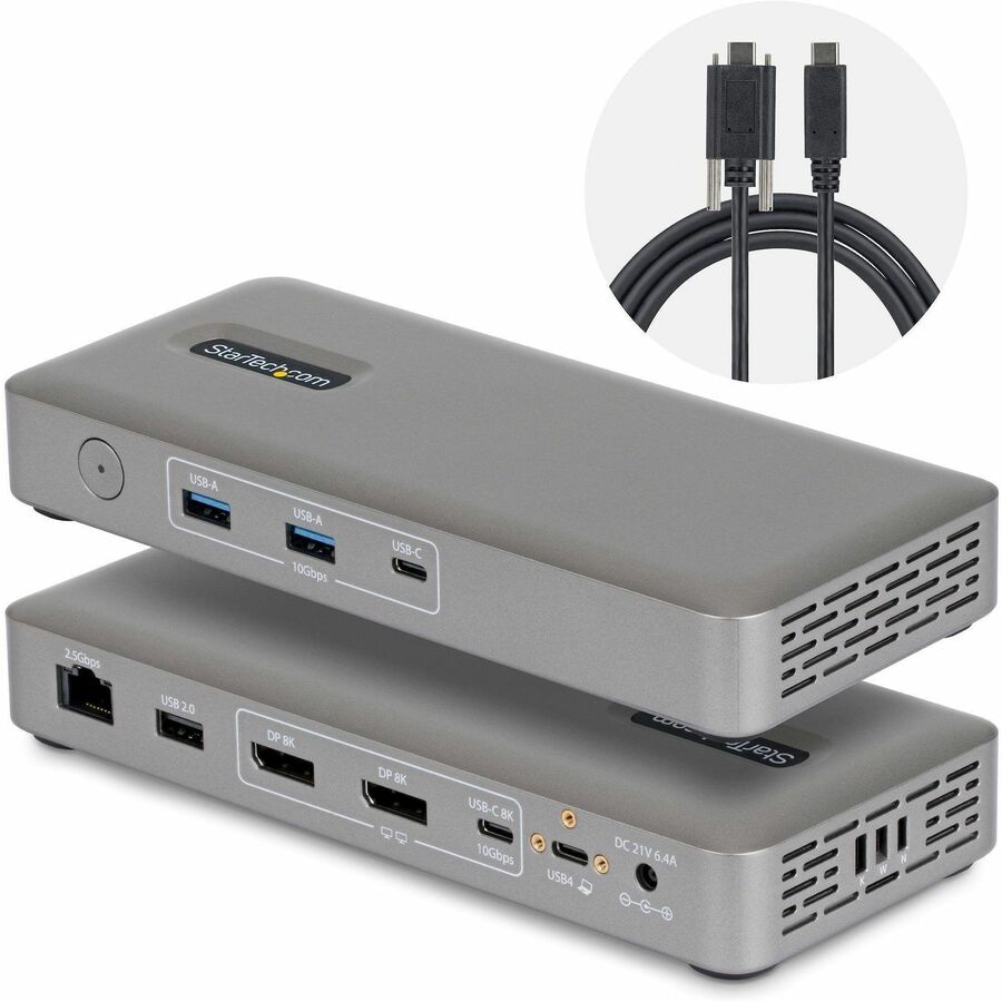 StarTech USB4 Docking Station, Driverless Dual 4K for macOS / Windows, Univ