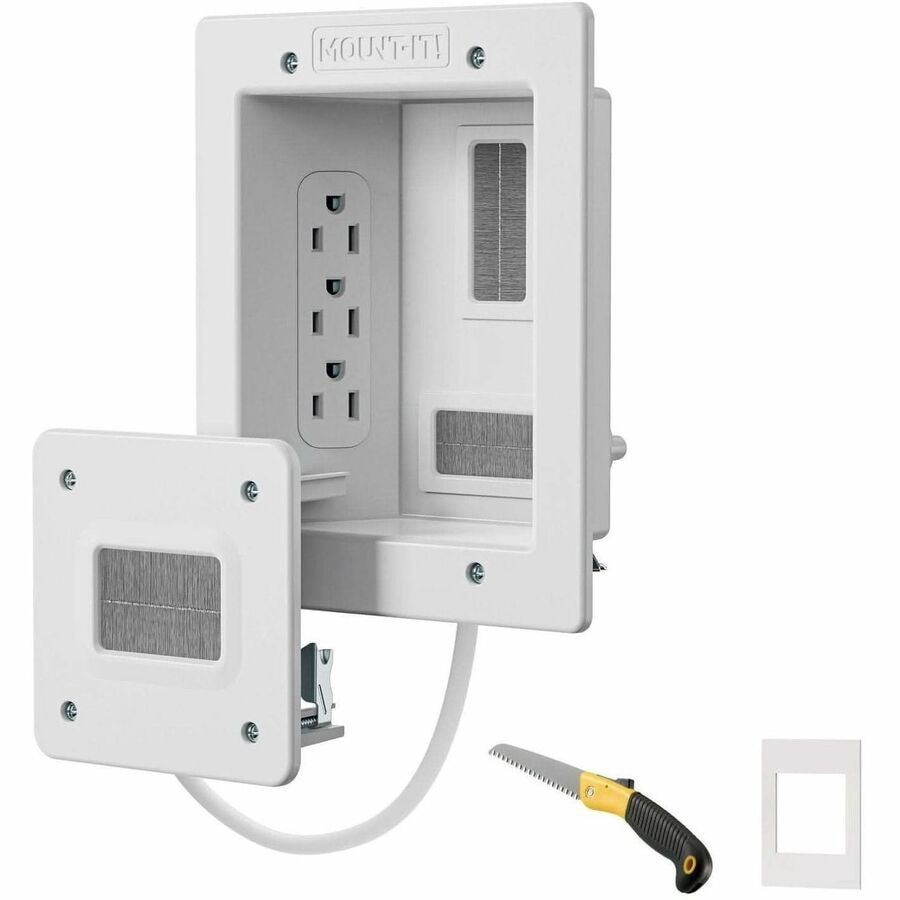 Mount-It! In-Wall TV Cable Concealer with Recessed Power