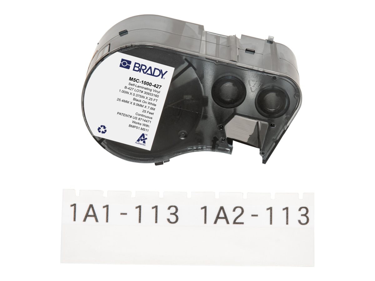 Brady - label tape - matte - 1 cassette(s) - Roll (1 in x 25 ft)