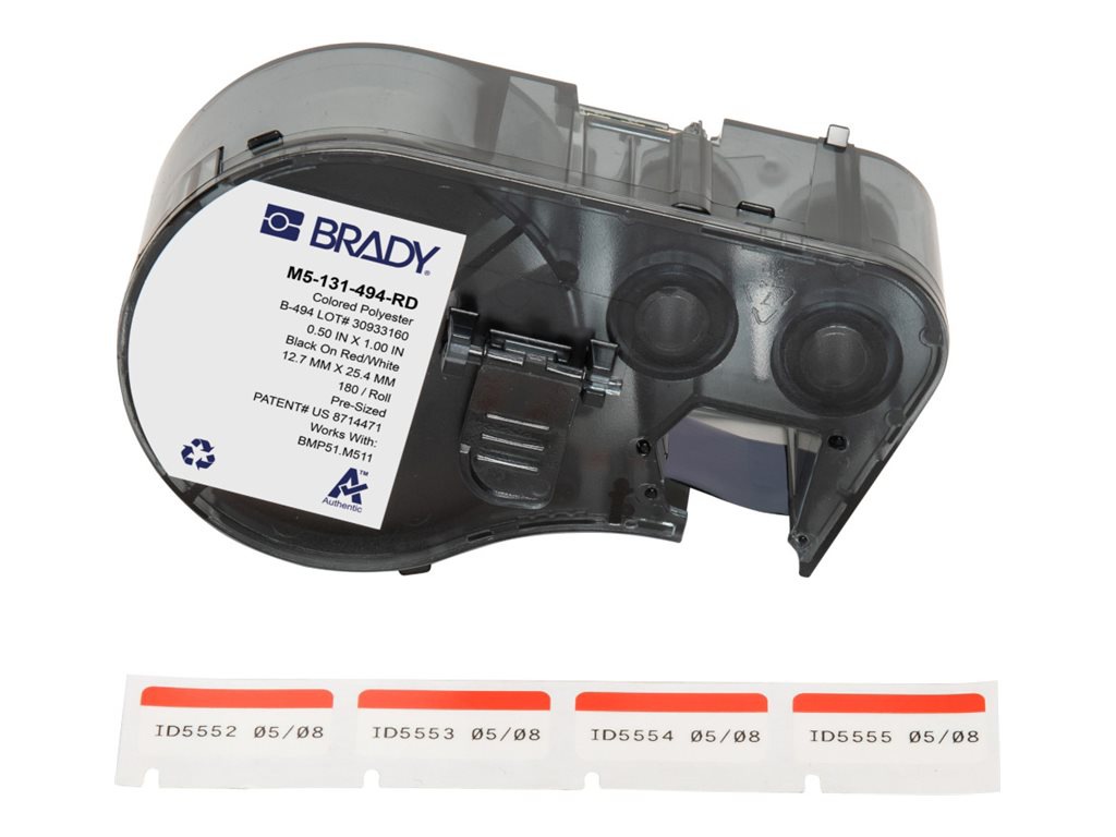 Brady - label tape - glossy - 180 label(s) -