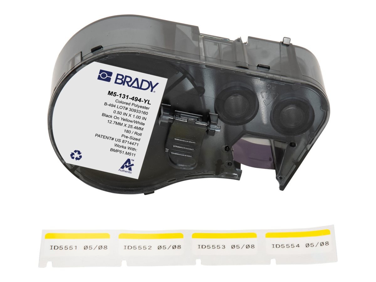 Brady - label tape - glossy - 180 label(s) -