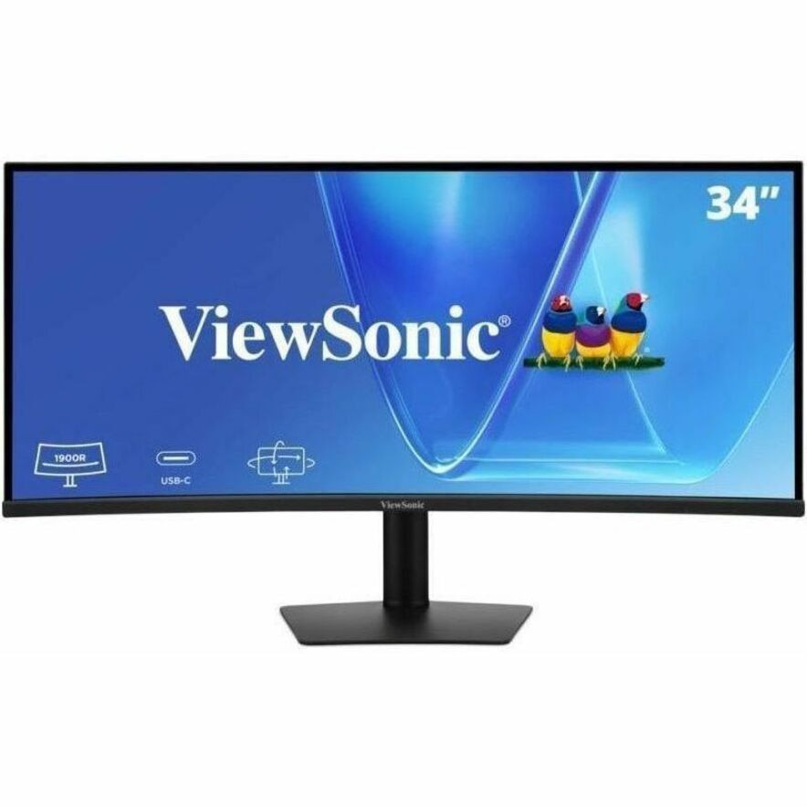 ViewSonic VG3420C 34 Inch UWQHD 1440p Curved Docking Monitor, 1900R IPS Dis