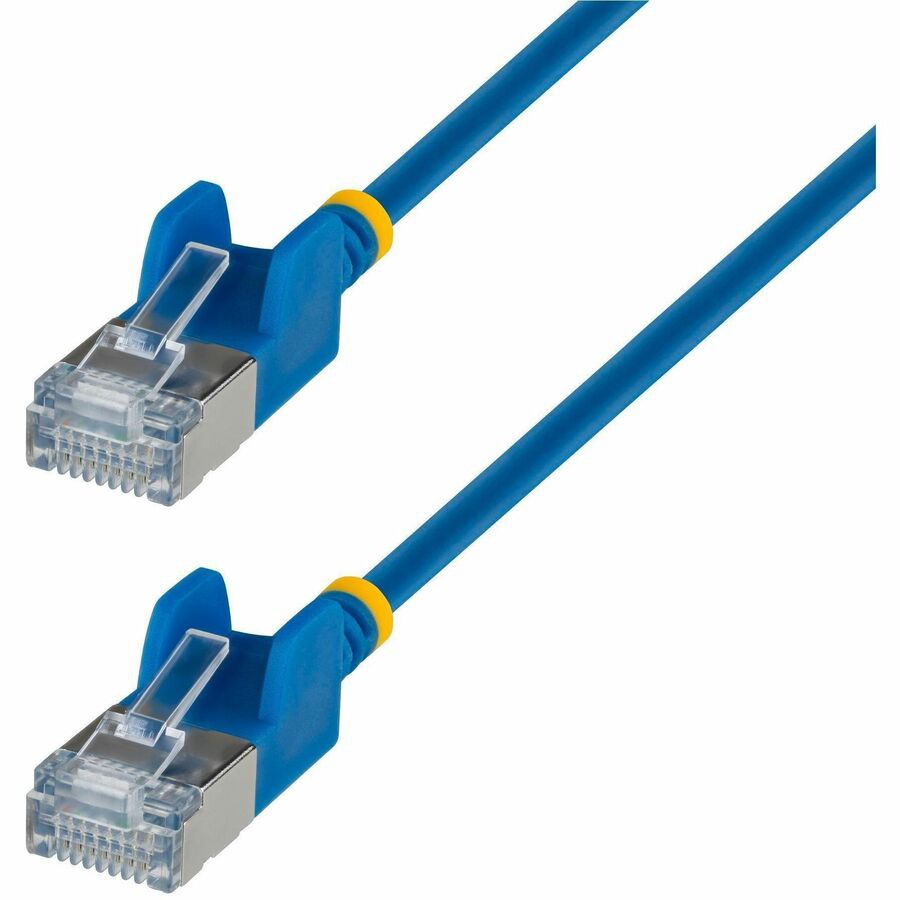 StarTech 2ft Blue Ultra Slim Cat6A Ethernet Cable, Snagless, FTP, Bare Copp