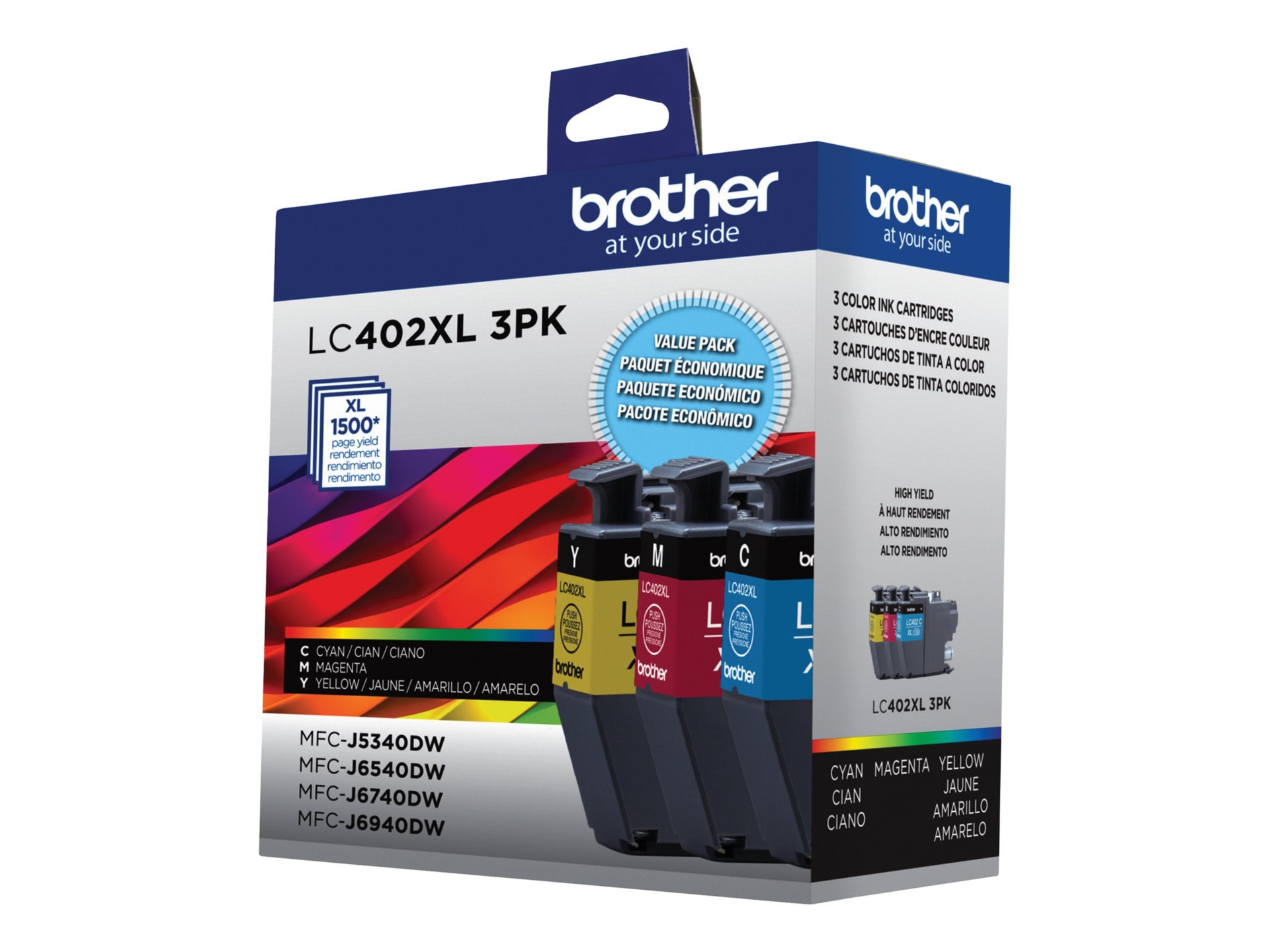 Brother LC402XL - 3-pack - High Yield - cyan, magenta, yellow - original -