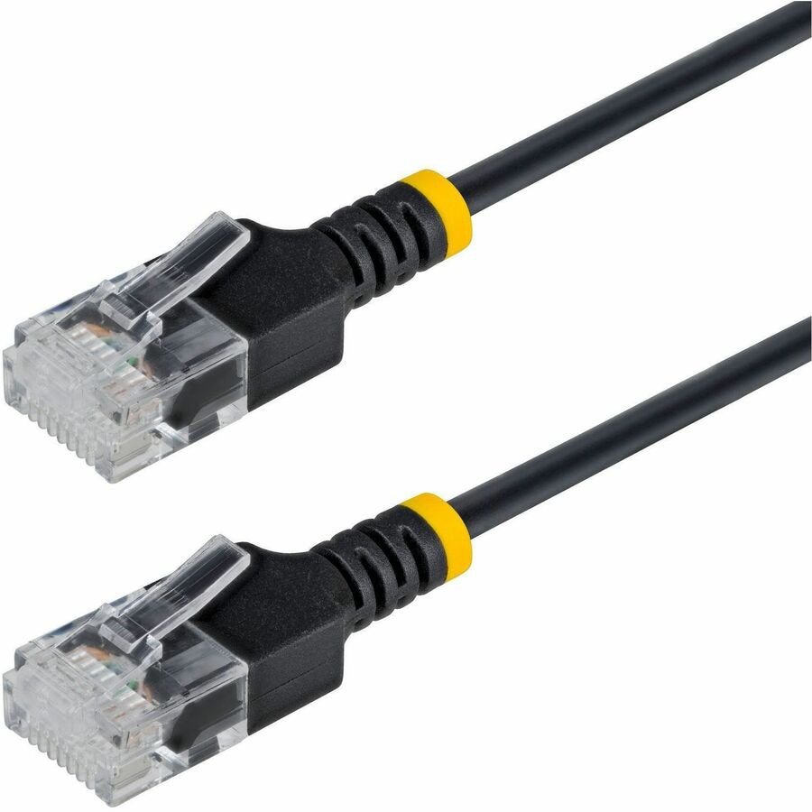 StarTech 4ft Black Ultra Slim CAT6a Ethernet Cable, UTP, Bare Copper Wire,